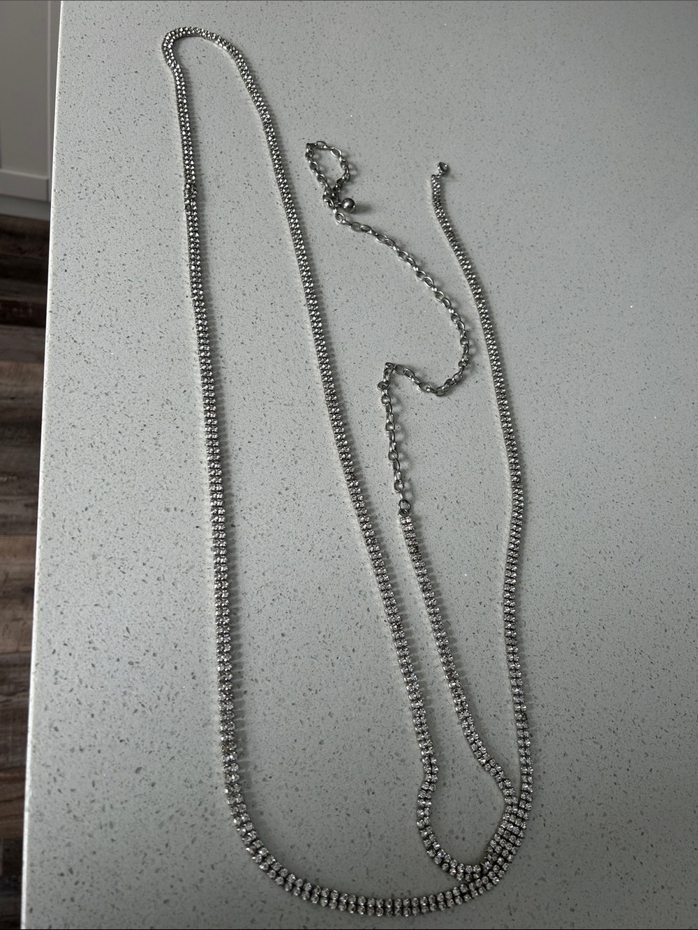 Statement Rhinestone Chain Belt – Double Row Crystal | Extra Long 80” + Chain - Picture 12 of 12